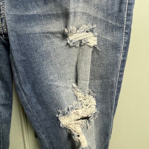Kancan Size 7 27 Stretch Distressed Jeans Ankle Casual Skinny Dark Wash Womens - Picture 4 of 5